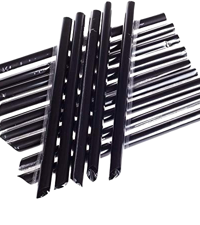 Jumbo Black Straws 7 inch long,100Pcs