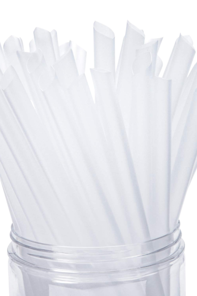 Jumbo White Straws 9 Inch Long,100Pcs