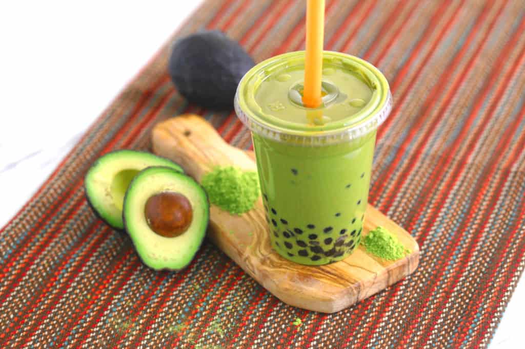 Avocado Bubble Tea With Utensils Set - Image 2